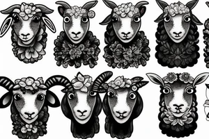 a sheep with big eyes tattoo idea