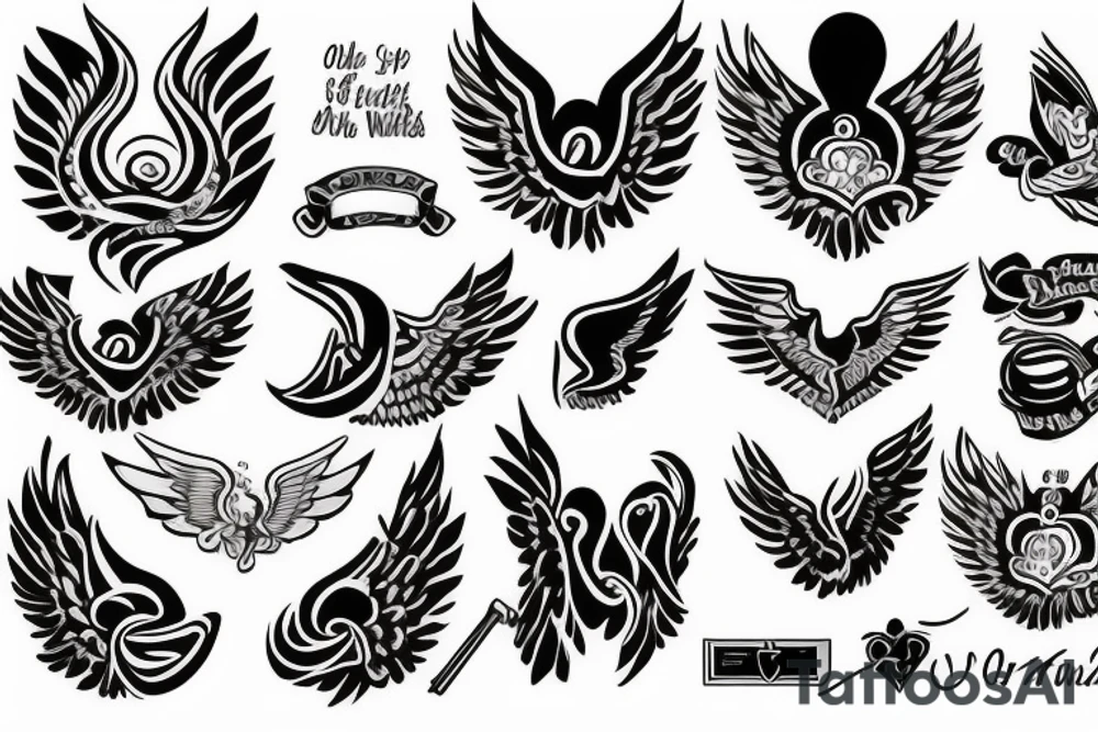 HART with wings name ANNA tattoo idea