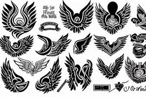 HART with wings name ANNA tattoo idea
