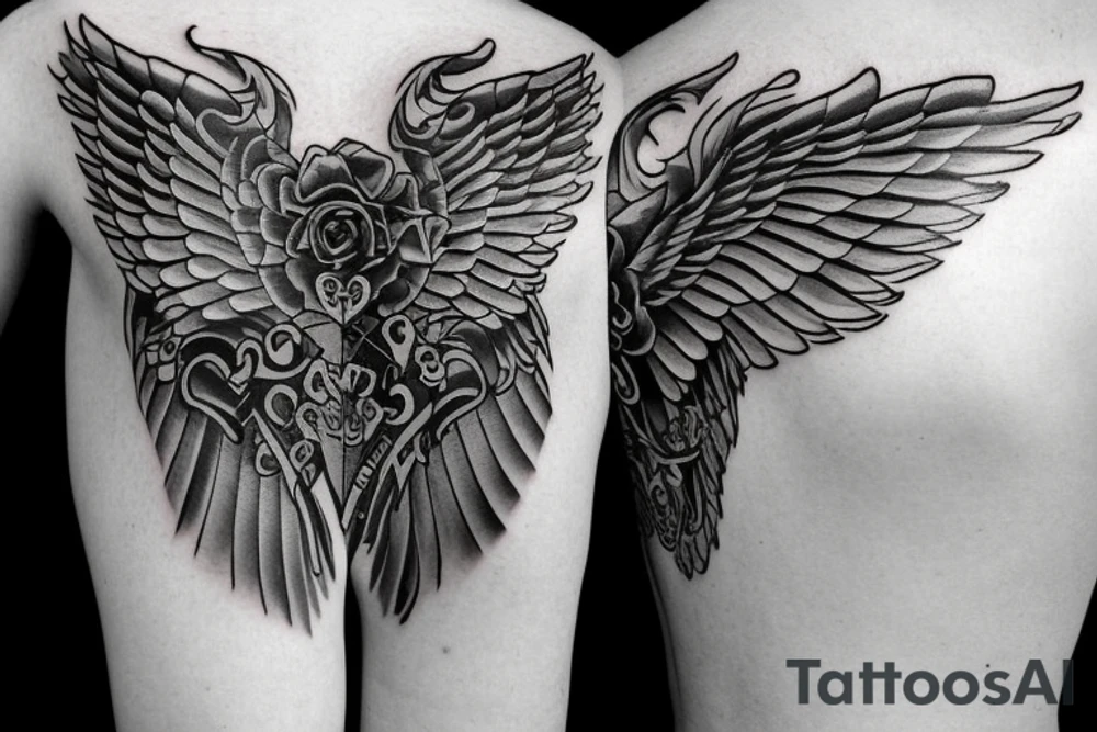 HART with wings, name ANNA tattoo idea