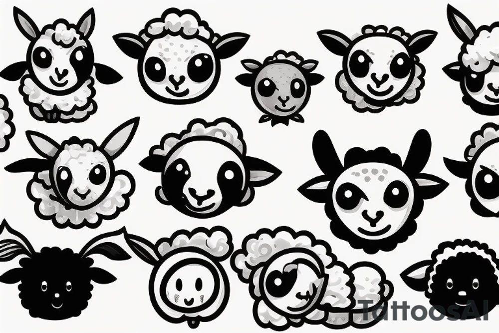 a baby sheep with big eyes tattoo idea
