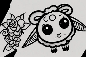 a baby sheep with big eyes tattoo idea
