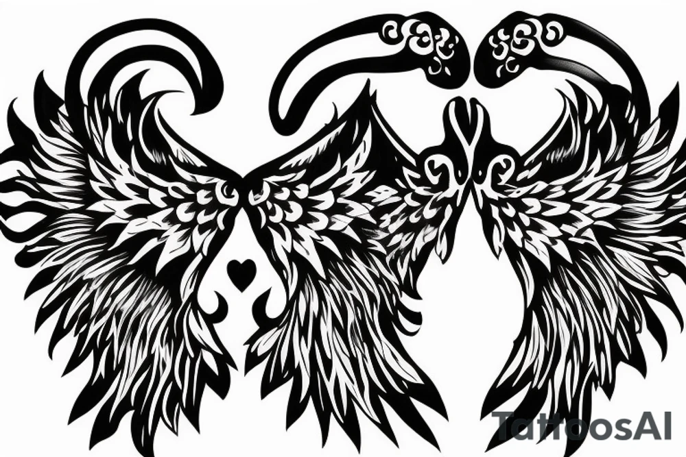 HART with wings, name ANNA tattoo idea