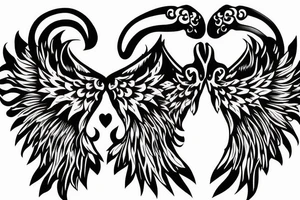HART with wings, name ANNA tattoo idea