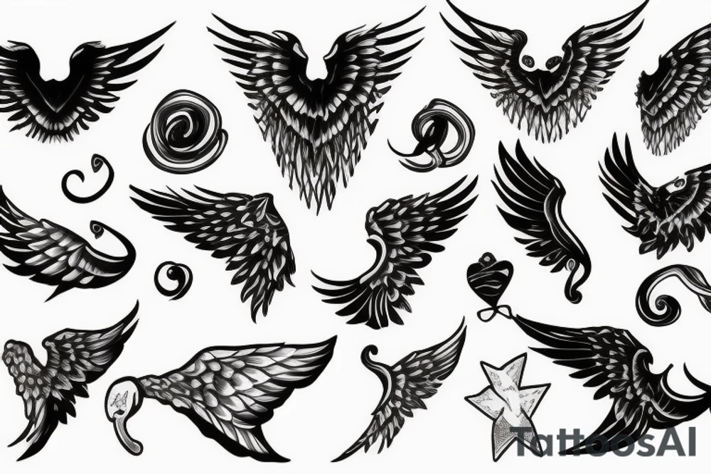 HART with wings, name ANNA tattoo idea