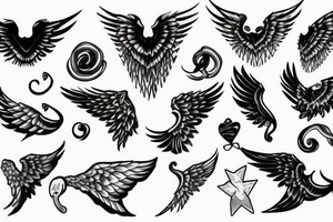 HART with wings, name ANNA tattoo idea