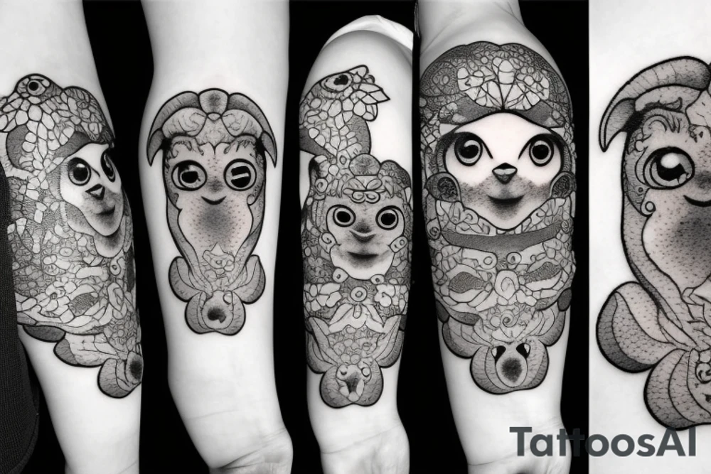 a baby sheep with big eyes tattoo idea