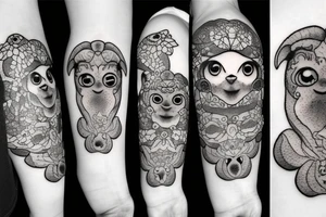 a baby sheep with big eyes tattoo idea