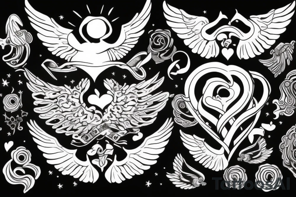 HART with wings, name ANNA tattoo idea