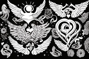 HART with wings, name ANNA tattoo idea