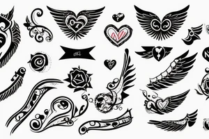 HART with wings, name ANNA tattoo idea