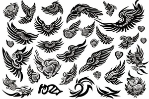 HART with wings, name ANNA tattoo idea