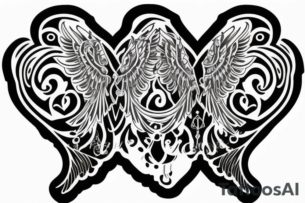 HART with wings, name ANNA tattoo idea