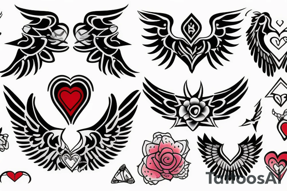 HART with wings, name ANNA tattoo idea