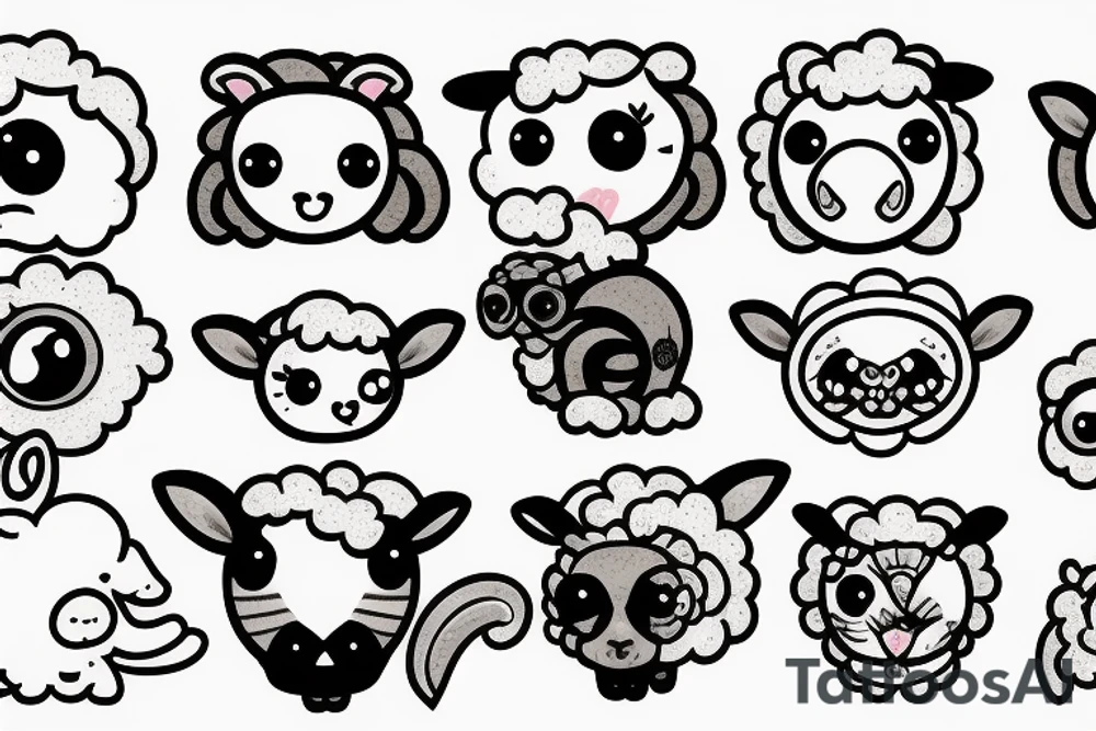 a baby sheep with big eyes tattoo idea