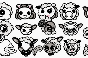a baby sheep with big eyes tattoo idea