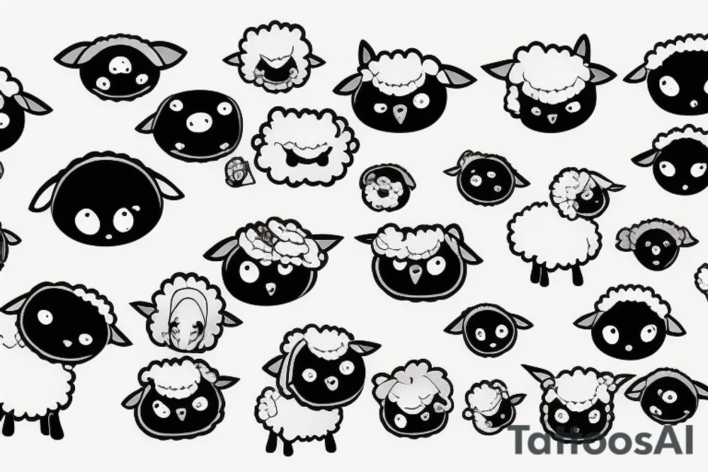 a baby sheep with big eyes tattoo idea