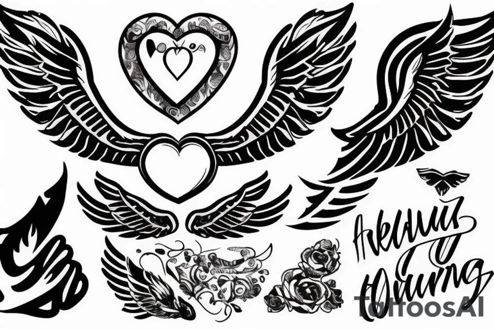 HART with wings, name ANNA tattoo idea
