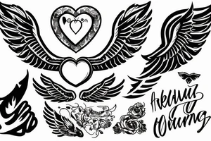 HART with wings, name ANNA tattoo idea