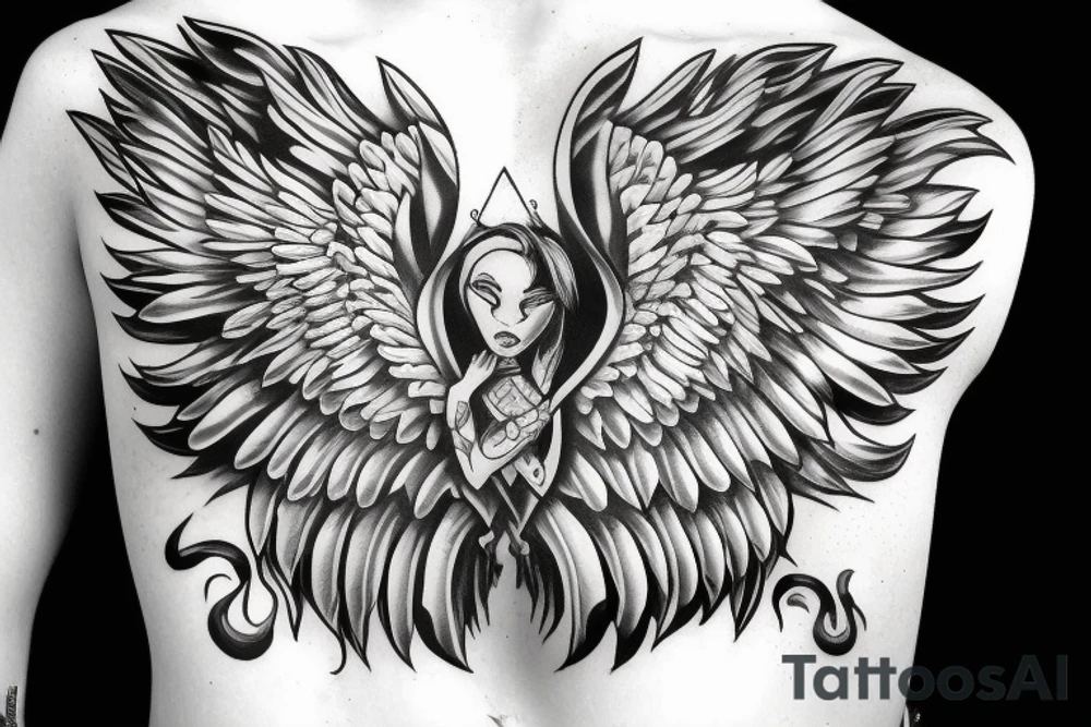 HART with wings, name ANNA tattoo idea