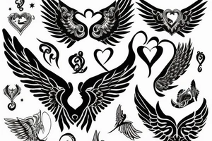 HART with wings, name ANNA tattoo idea