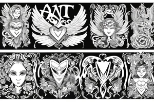 HART with wings, name ANNA tattoo idea