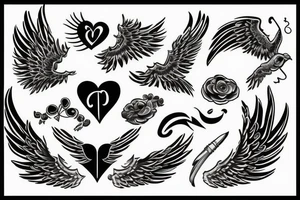 HART with wings, name ANNA tattoo idea