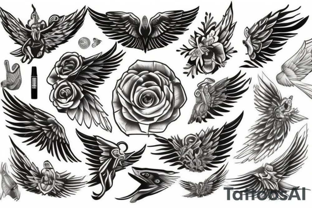 ANNA hart angle wings tattoo idea