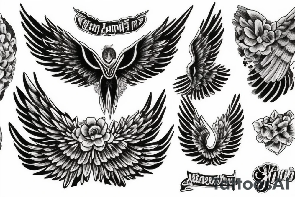 ANNA hart angle wings tattoo idea
