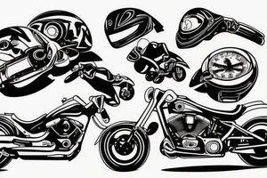 Motorcycle, motorcycle helmet, lighting McQueen tattoo idea