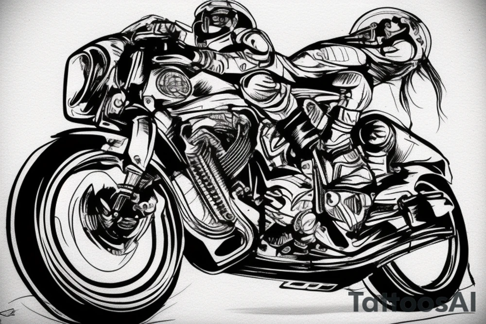 Motorcycle, motorcycle helmet, lighting McQueen tattoo idea