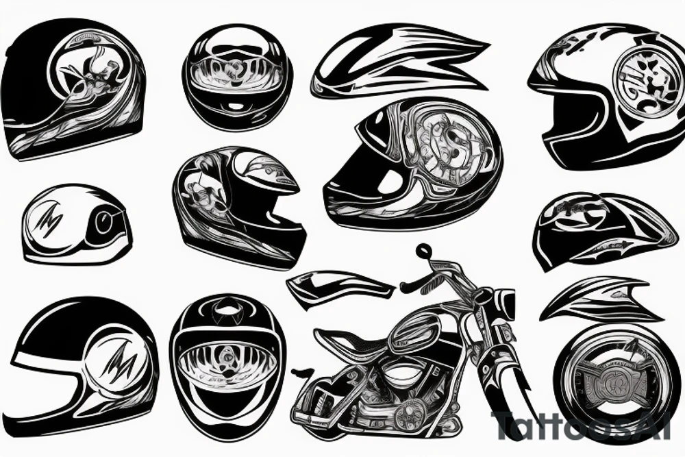 Motorcycle, motorcycle helmet, lighting McQueen tattoo idea Motorcycle, motorcycle helmet, lighting McQueen tattoo idea