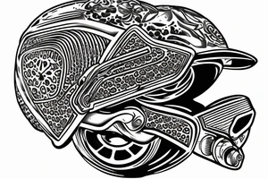 Motorcycle, motorcycle helmet, lighting McQueen tattoo idea
