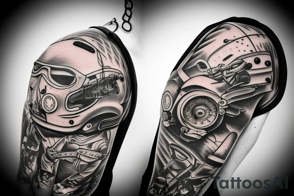 Street bike motorcycle helmet, lighting McQueen tattoo idea