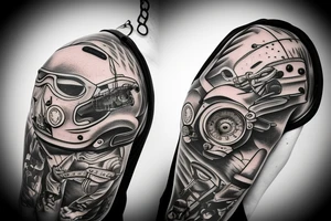 Street bike motorcycle helmet, lighting McQueen tattoo idea