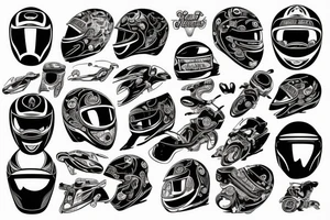 Street bike motorcycle helmet, lighting McQueen tattoo idea