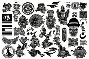 combingation of the borders of the following Mississippi, Ohio, Arkansas, South Korea, Okinawa and Germany tattoo idea