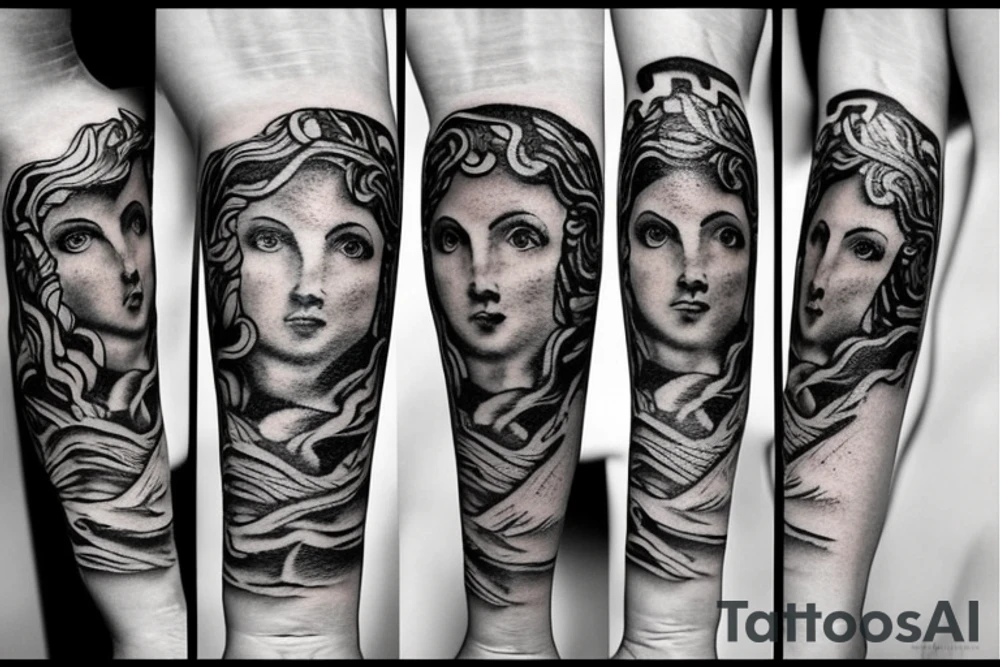 Various Greek and Roman mythology small tattoos to fill a sleeve tattoo idea