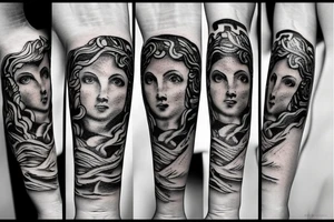 Various Greek and Roman mythology small tattoos to fill a sleeve tattoo idea
