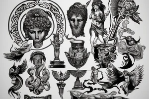 Various Greek and Roman mythology tattoo idea