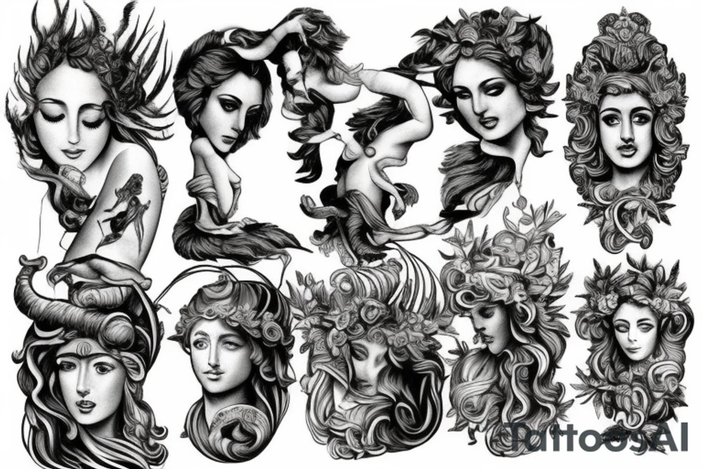 Various Greek and Roman mythology tattoo idea