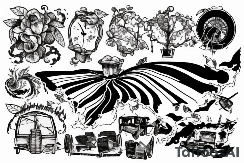 a tornado destroying a farm tattoo idea