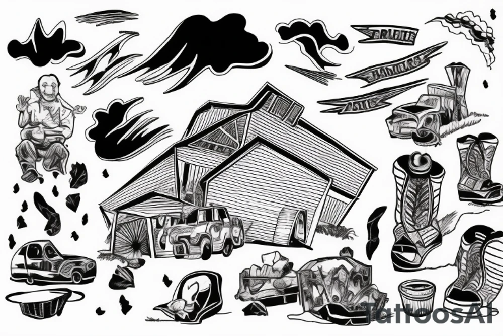 a tornado destroying a farm tattoo idea