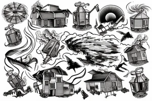 a tornado destroying a farm tattoo idea