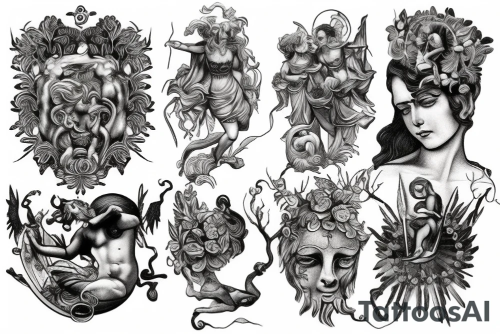 Various Greek and Roman mythology tattoo idea Various Greek and Roman mythology tattoo idea