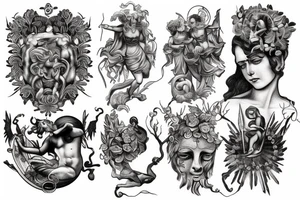 Various Greek and Roman mythology tattoo idea