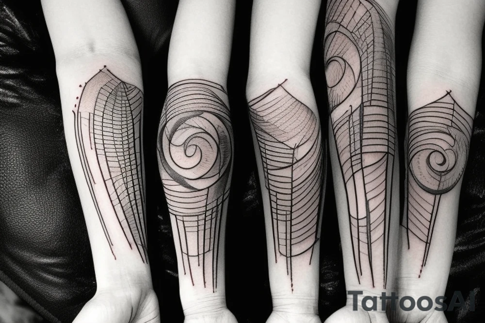 I want a tattoo matching for me and my wife something that will describe our live even there was a down in our relationship. It should be linear tattoo idea