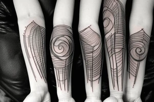 I want a tattoo matching for me and my wife something that will describe our live even there was a down in our relationship. It should be linear tattoo idea