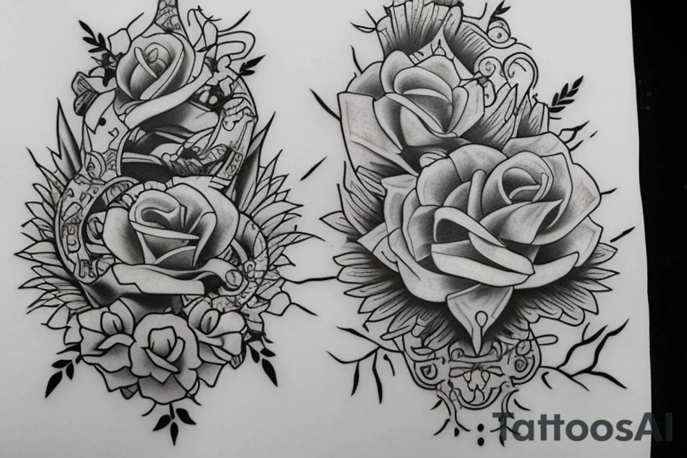 Create a tattoo to be done by me and my wife. Something with yng and yang tattoo idea