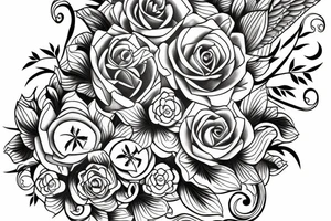 Create a tattoo to be done by me and my wife drawing tattoo idea